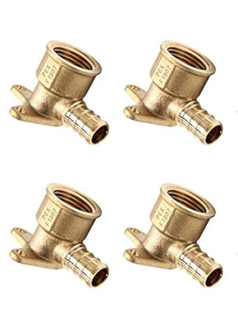 EFIELD (Pack of 4) EFIELD Pex Fitting 1/2 Inch x 1/2 Inch Female NPT Drop-Ear Elbow Brass Fittings,(PEX1807225-4PCS) - Image 1